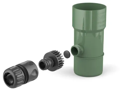 Immagine prodotto di BRYZA Collettore per acqua piovana Ø 63 mm con filettatura da 3/4", verde RAL 6020