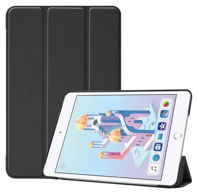 Produktbild von iPad Mini 4 / 5 Hülle - Tri-Fold Ständer Klapphülle mit Schlaf/Wach-Funktion - Schwarz