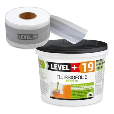 Produktbild von Dichtset Innen Außen Abdichtung-Set SET527 Flüssigfolie 12kg Auf Holz Fliesen OSB Wasserdicht Dichtband 120/70mm Ausdehnbar