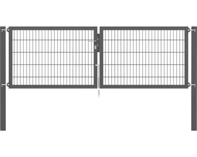 Zdjęcie produktu dla Alberts 637163 Podwójna bramka Flexo Plus z akcesoriami, antracyt, szerokość 300 cm, wysokość 100 cm