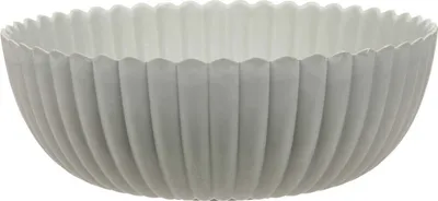 Produktbild von Pflanzgefäß Ø 25xH9cm rund Kunststoff grau gewischt Pflanzschale Blumentopf Deko