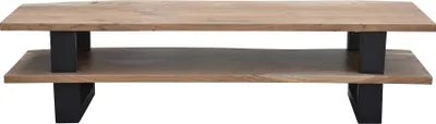 Produktbild von SIT Möbel Lowboard | 1 offenes Fach | Akazie mit Baumkante natur | Gestell Metall schwarz | B 140 x T 40 x H 36 cm | 13075-01 | Serie ALBERA