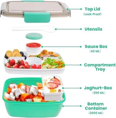 Immagine prodotto di Contenitore per stoviglie - Contenitore per il pranzo per adulti