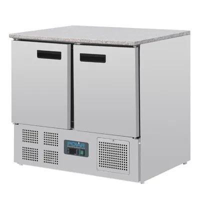 Produktbild von Polar Serie G Thekenkühltisch mit Marmorarbeitsfläche 2-türig 240 Liter