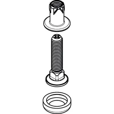 Produktbild von Höhenverstellschraube mit M8 Einbohrmuffe, ø20, M8x50