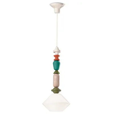 Produktbild von Hängeleuchte Medium Vintage Deco Lariat Keramik Milchweiß 1 Licht E27