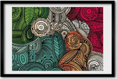 Produktbild von Bild 60x40 MDF-Rahmen, Wandkunst abstrakte Federn