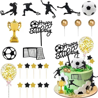 Image de 29-pièces de football gâteau topper set pour les hommes-garçons de décoration de fête