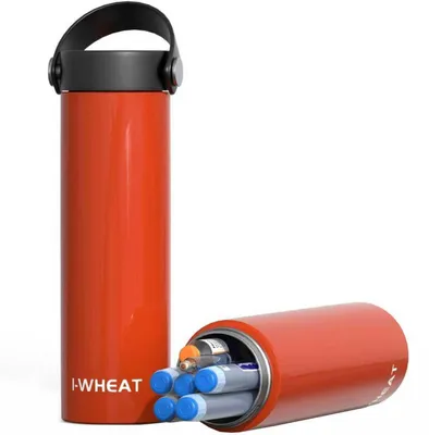 Immagine prodotto di Borsa termica per insulina, adatta a 3-5 penne, con sistema di raffreddamento che mantiene la temperatura tra 2 e 8°C, ideale per il trasporto di farmaci durante viaggi e adatta all'uso in aereo. Colore: arancione. Include 2 ghiaccio-gel