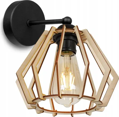 Produktbild von Moderne Einzigartige Holz-Led-Wandlampe