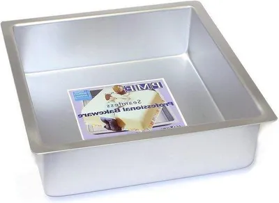 Produktbild von Famanu Quadratische Kuchenform 10 x 10 x 3 Zoll - Tief Silber