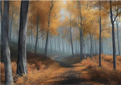 Produktbild von Fototapete 3D Effekt Wald Bäume Natur - 350x250 cm - inklusive kleister - Vlies Tapete - Vliestapete Wohnzimmer Schlafzimmer Küche Modern Wandtapete