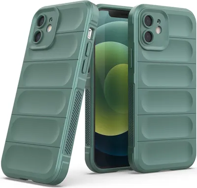 Produktbild von iPhone 12 Hülle, Weich TPU Silikon Stossfest Anti-rutsch Schutzhülle für iPhone 12 Grün