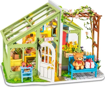 Zdjęcie produktu dla Puzzle 3D Mini domek Wiosenne kwiaty spotkania, RoLife, 124 elementy