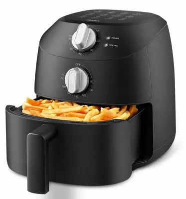 Produktbild von Midea MAF20P0BPK, Heißluftfritteuse, 2 l, Einzelbild, Schwarz, Drehregler, Eigenständig