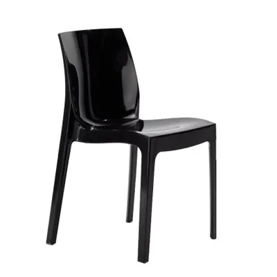 Produktbild von Stapelbare bunte Esszimmerstühle aus glänzendem Polypropylen Ice Grand Soleil - Schwarz
