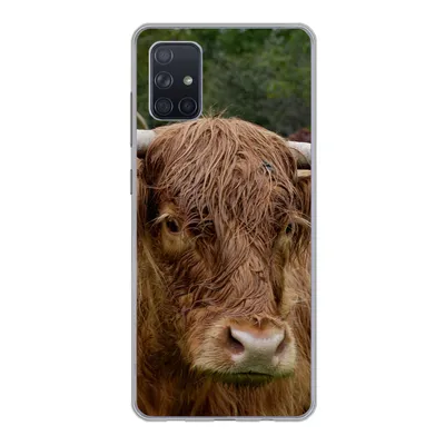 Produktbild von MuchoWow® Handyhülle Schutzhülle Hülle für Samsung Galaxy A71 Schottische Highlander - Tiere - Gras Silikon Softcase Handy Hülle - Kartenbesitzer