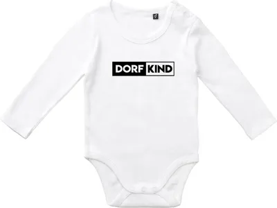 Produktbild von Hellweg Druckerei Spielbody Dorfkind Modern Geschenk Unisex Babystrampler White Größe 80  Baumwolle Fairtrade Dorfkind Modern Überraschung