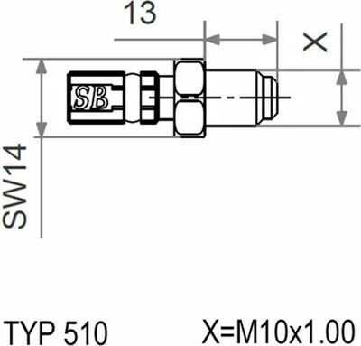 Produktbild von MATTHIES Bremsrohrfitting fest blauer Außengewinde TYP510 M10x1