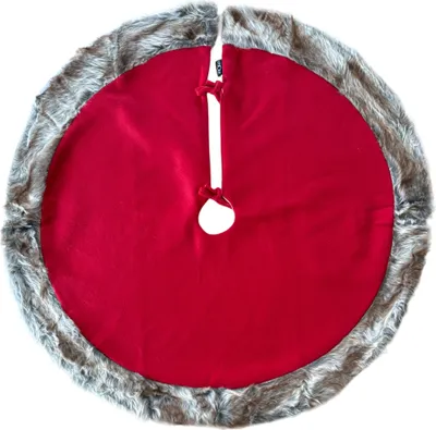 Produktbild von r runder Weihnachtsbaumrock – Weihnachtsbaumdecke – Baumdecke – Rot – 90 x 90 cm