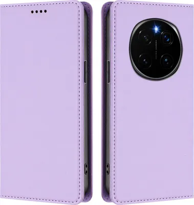 Immagine prodotto di Custodia in pelle per Honor Magic7, custodia magnetica in Finto cuoio con supporto viola chiaro