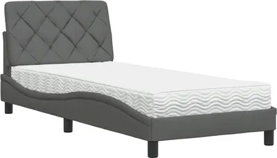 Immagine prodotto di Letto con Materasso Grigio Scuro 80x200 cm in Tessuto