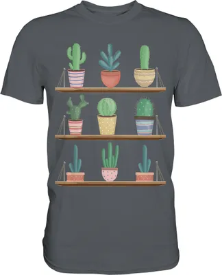 Produktbild von Kaktus Pflanzen Sukkulenten T-Shirt – Dark Grey / 3XL