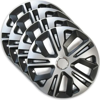 Produktbild von 4x Radkappen Radblenden Radzierblenden 16 Zoll Raven Silber Schwarz Set Universal