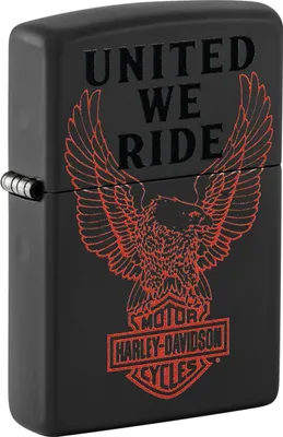 Immagine prodotto di Accendino Zippo Harley Davidson United We Ride Edition nero con stampa arancione