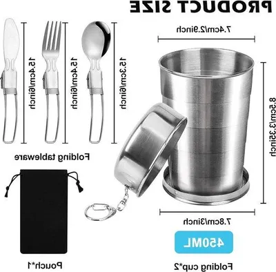 Produktbild von Faltbecher 2x 450ml Reisebecher mit Schlüsselanhänger