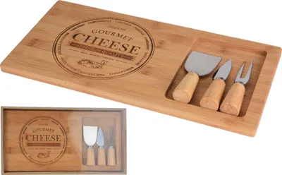 Produktbild von ORION Käsebrett Bambusbrett mit Käsemessern CHEESE