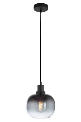 Image de Lampe à suspendre, noir, verre fumé, H 120 cm