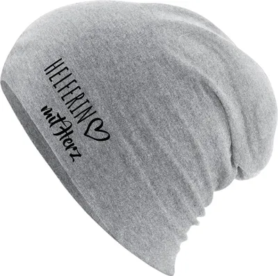 Produktbild von Huuraa Beanie Herferin mit Herz Heather Grey One Size Baumwolle und Elasthan Mütze Geschenkidee