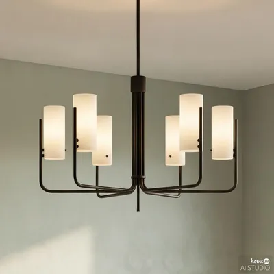 Produktbild von home24 Deckenleuchte - Milchglas / Eisen - 6-flammig
