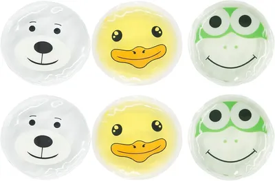 Imagen del producto de Almohadillas de gel refrigerantes, 6 unidades, 7x7 cm, reutilizables, para niños