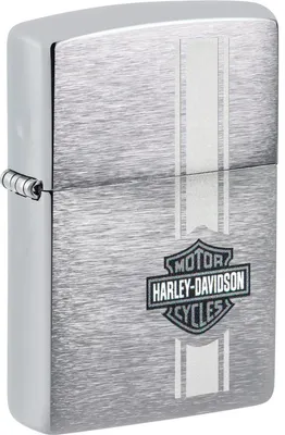 Produktbild von Zippo Harley-Davidson Bar and Shield Taschenfeuerzeug, gebürstetes Chrom