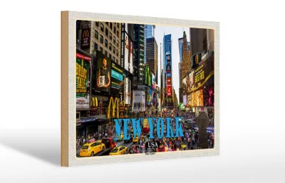 Produktbild von Holzschild Reise 30x20cm New York USA Times Square Zentrum