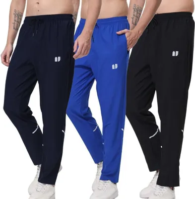 Productafbeelding van Set van 3 lange joggingbroeken voor heren met trekkoord, ritszakken en elastische taille