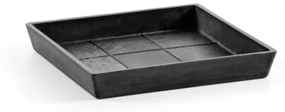 Obrázek produktu pro Podmiska pod květináč Ecopots plastová 22×22×2,6 cm, tmavě šedá