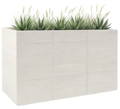 Obrázek produktu pro HowHomely | Květináč – obal na květináč – krémový – 90 x 30 x 60 cm – květinový koš – vzhled dřeva – praktický