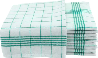 Produktbild von 10er Set Geschirrtücher 50x70 cm 100% Baumwolle 60g Spühltuch Küchentücher Abwaschlappen grün