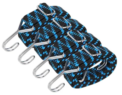 Produktbild von Spanngummi mit Haken 4er Set 100cm Blau Expander Gepäckspanner für Sackkarre Fahrrad Motorrad Camping