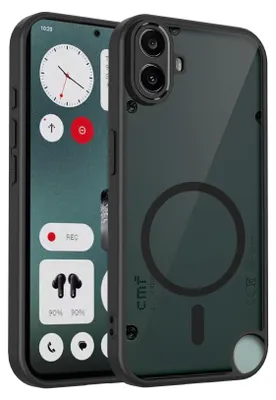 Produktbild von Magnetisch Hülle für Nothing CMF Phone 1, Handyhülle Transluzente Hart PC Rückseite TPU Stoßfest Schutzhülle Schwarz