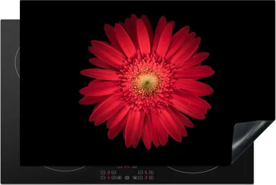 Produktbild von KitchenYeah© Herdabdeckplatte Gänseblümchen - Blume - Rot , 80x52cm, Küche Deko, Glaskeramikkochfeld Herdabdeckung, Abdeckplatte fùr Kochfeld