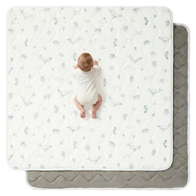 Produktbild von Spielmatte Krabbelmatte Baby - 120 x 120 cm - Rutschfest - Tiermuster