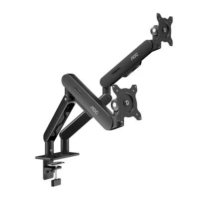 Produktbild von AOC AM420B - Befestigungskit (Klammer, Tischplattenbohrung, Monitorarm, Gasfeder) - für 2 LCD-/Plasma-Konsolen - einfach und elegant - Aluminiumlegierung - Schwarz - Bildschirmgröße: 43.18-86.36 cm (17"-34") - Tischmontage