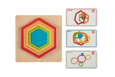 Produktbild von Playtive Holzpuzzle Regenbogen Sechseck