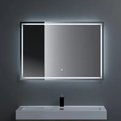 Produktbild von dopporo Badspiegel mit Beleuchtung 100x70cm LED Badezimmerspiegel Wandspiegel dimmbar mit Touch Bedienung Beschlagfrei LED-Spiegel-02