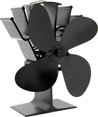 Produktbild von Kaminventilator FEUER, thermoelektrisch, schwarz, Aluminium, 192x140x108mm, bis zu 15% Kraftstoffersparnis