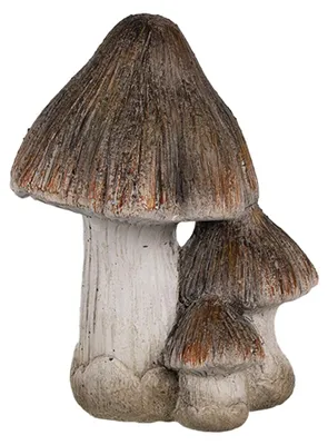 Image de Clayre & Eef Décoration Champignon 10x8x13 cm Marron Blanc Céramique
